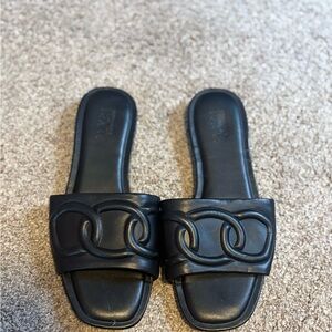 Black Slide Sandals